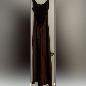 NWT HOUSE OF HARLOW 1960 Satin effect BROWN BURGUNDY DRESS. Sz S